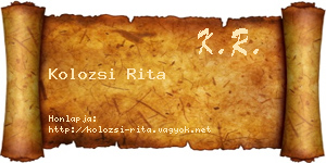 Kolozsi Rita névjegykártya