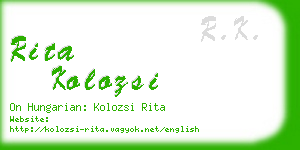rita kolozsi business card